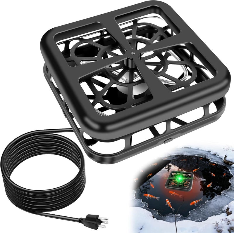 SprintGy Floating & Submersible Pond Heater, 1500W Pond Heaters for Outdoor Ponds with Fish, Thermostat Control Pond Deicer with Indicator Lights, Koi Pond Stock Tank Water Trough Heater for Winter - Image 1